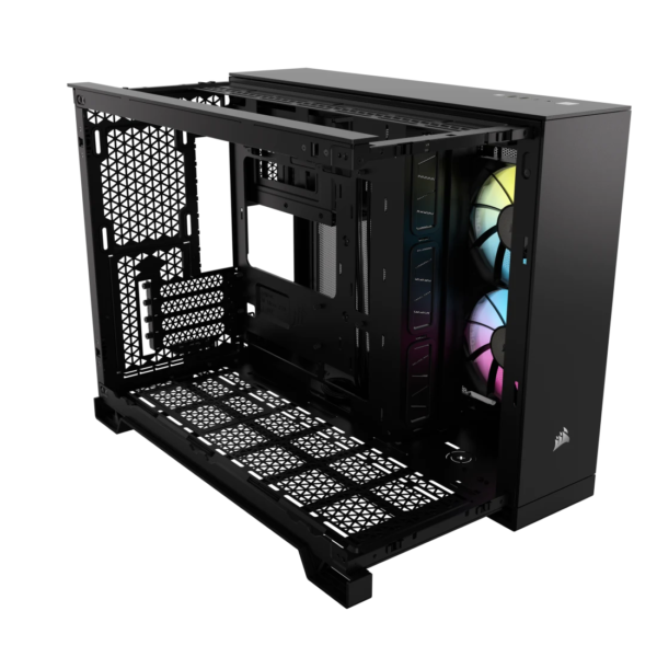 iCUE LINK 2500X RGB Micro ATX Dual Chamber PC Case – Black - Image 2