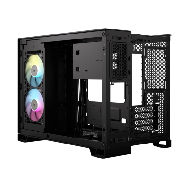 iCUE LINK 2500X RGB Micro ATX Dual Chamber PC Case – Black - Image 3