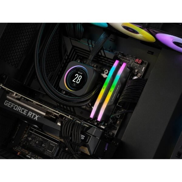 CORSAIR VENGEANCE RGB 32GB (2x16GB) 5600MHz DDR5 C40 Desktop Memory Kit – Black (CMH32GX5M2B5600C40K) - Image 2