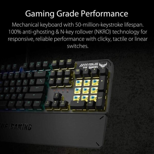 Asus Tuf Gaming K3 RGB Mechanical Keyboard - Red Linear Switch - Image 5