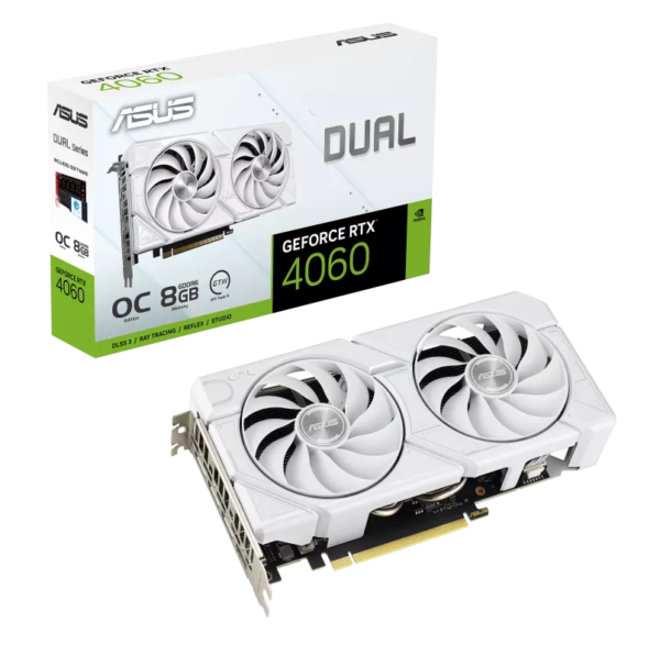 ASUS Dual GeForce RTX™ 4060 EVO White OC Edition 8GB GDDR6