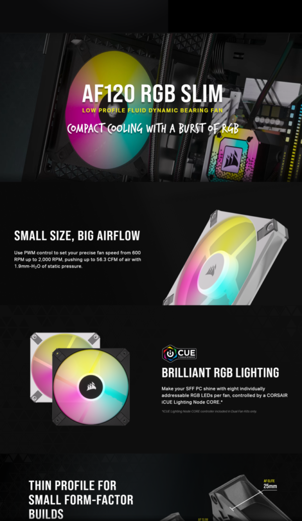 Corsair iCUE AR120 Digital RGB 120mm PWM Fan - Single Pack - Black - Image 2