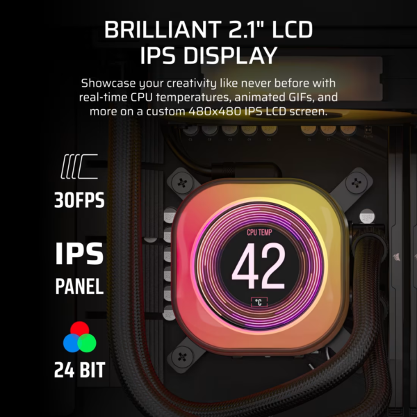 iCUE LINK TITAN 360 RX LCD Liquid CPU Cooler - Image 3