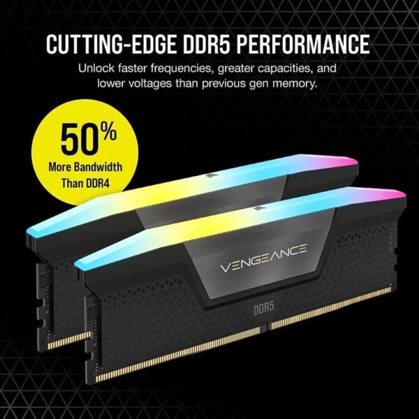 Corsair Vengeance RGB 64GB (2x32GB) 6000MHz C30 DDR5 DRAM AMD EXPO & Intel XMP Memory Kit - Image 3